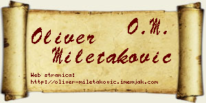Oliver Miletaković vizit kartica